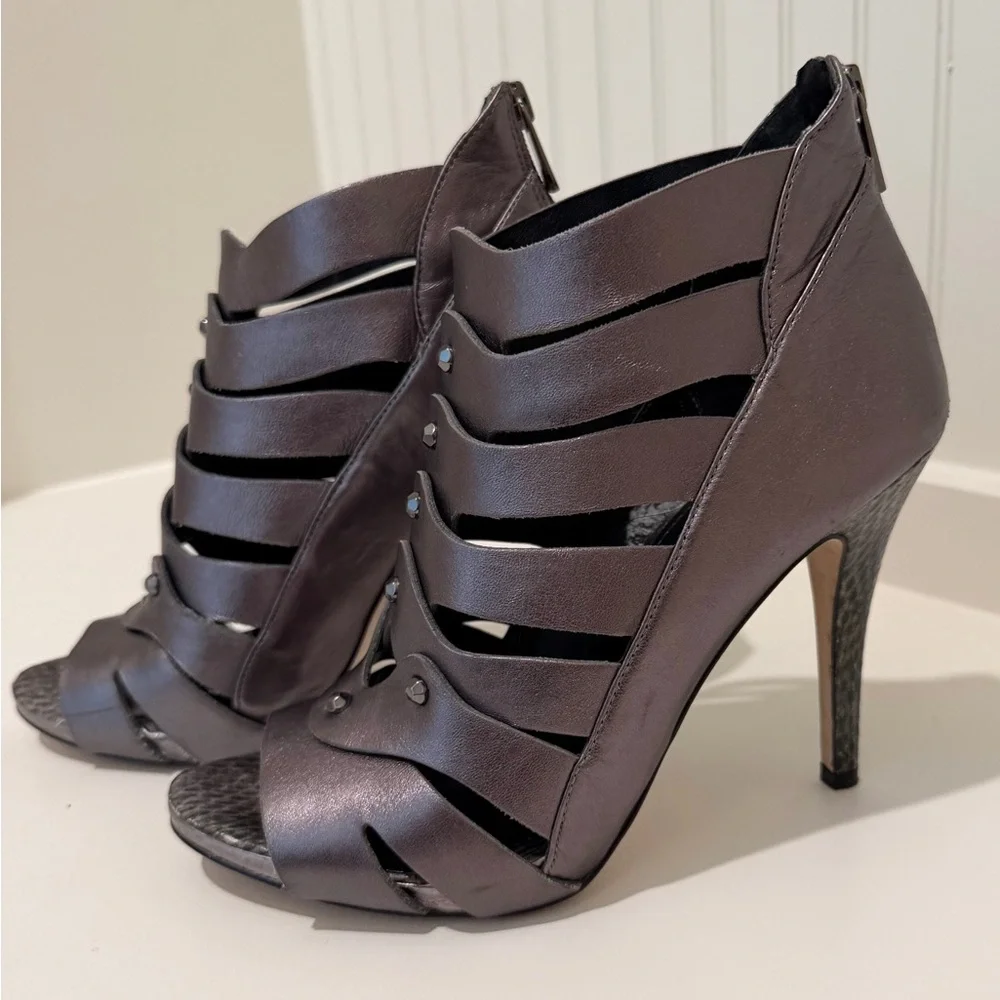 White House Black Market Bronze Strappy High Heel Sandals